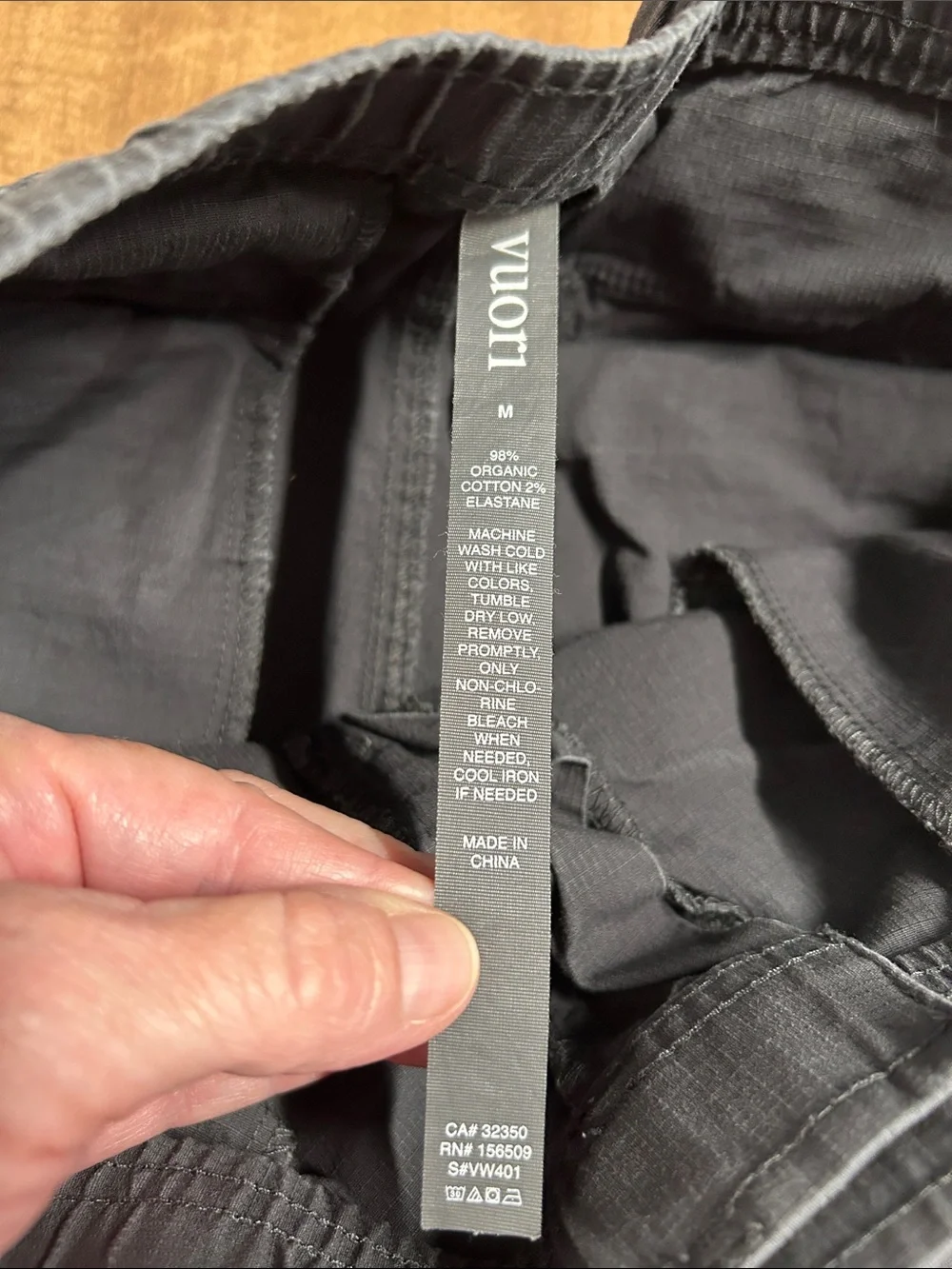 Vuori Women Ripstop Pants Dk Gray Canvas Drawstring Tapered VW401 Stretch Sz M U